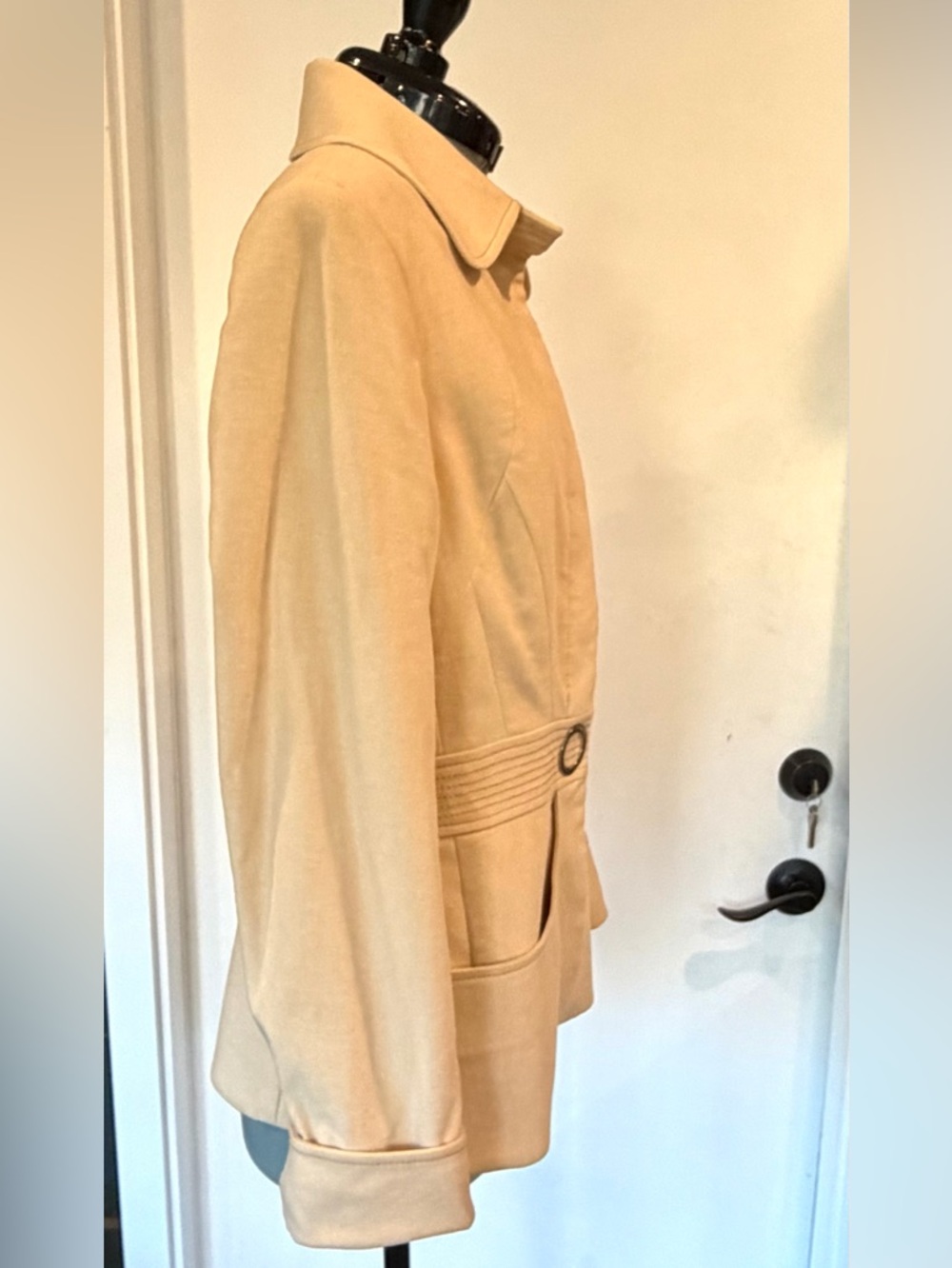 Carlisle Cotton&Cashmere Jacket, stitching details, cuffs,silver hardware,6, EUC - Picture 9 of 14
